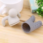 Tea filter, infuser, human form, gray and yellow color